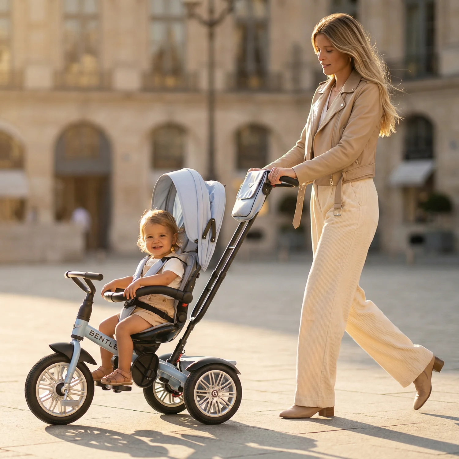 Jetstream Blue Bentley 6 in 1 Stroller Trike - Image 3