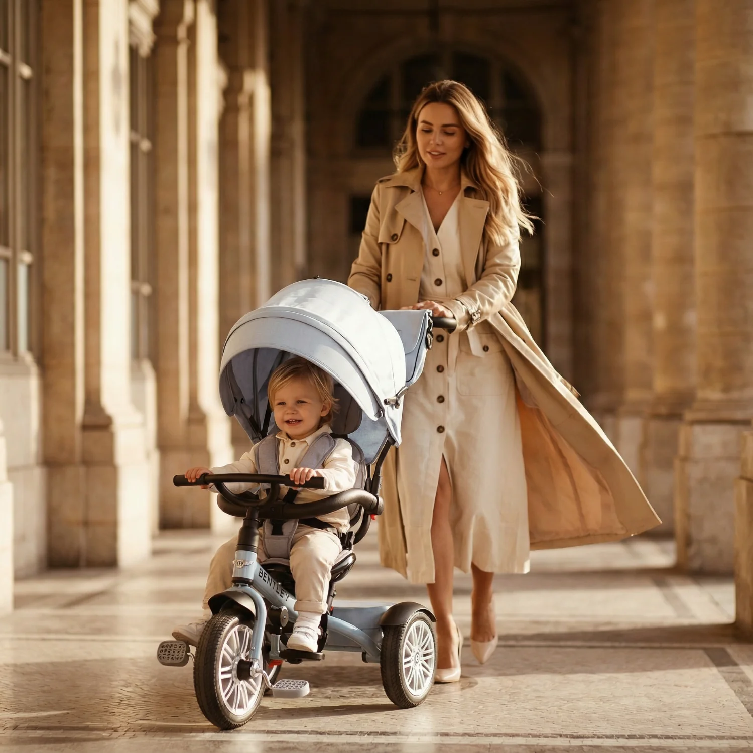 Jetstream Blue Bentley 6 in 1 Stroller Trike - Image 4